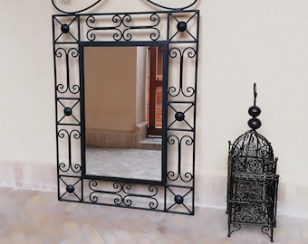 Moroccan mirror , Wall Mirror Moroccan Forged Wrought Iron , Moroccan mirror , Moroccan decor