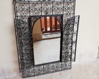 Moroccan mirror , Mirror Handcrafted Moroccan Wrought Forged Iron Wall Sun Arch Door Design