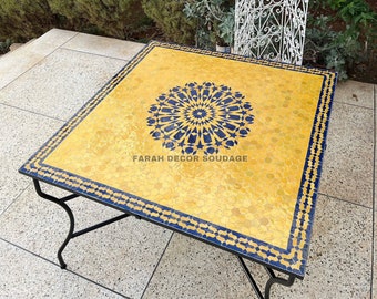 Square Mosaic Table - Mosaic Table Art - Mid Century Mosaic Table - Handmade Coffee Table For Outdoor & Indoor