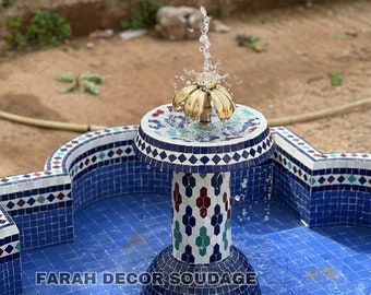 Round Mosaic Fountain For Garden, Floor Round Mosaic Fountain, Floor Water Fountain, fountain For your Terrace Garden
