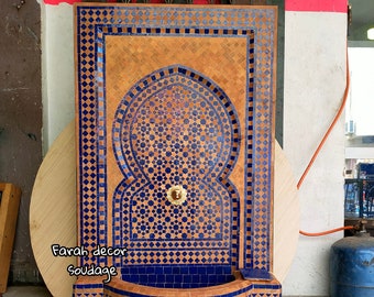 Garden fountain mosaic, Moroccan Mosaic Tile Fountain, Moroccan Mosaic Fountain, Wall mosaic fountain .