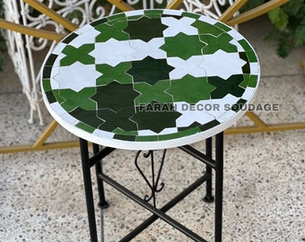 Moroccan Mosaic Table | Bistro Table | Garden Table | Round Table | Mosaic Outdoor Patio Table | Coffee Mosaic Table