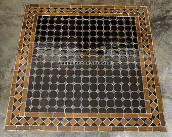 Handmade Moroccan Mosaic Square -  Mosaic Table Art - Mid Century Mosaic Table - Handmade Coffee Table For Outdoor & Indoor