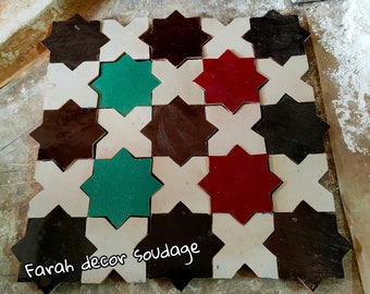 Zellige marocchino fatto a mano - Zellige di colore naturale - Piastrella in terracotta di argilla fatta a mano di Fez Zellige marocchino - Piastrelle per pavimenti