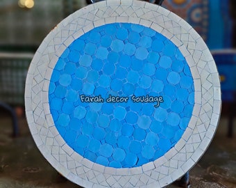 Personalized Handmade Moroccan Mosaic Table | Authentic Moroccan  Zellige Bistro Table | Outdoor Moroccan Craft Table