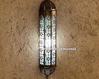 set of 2 Sconces Moroccan brass Wall Light, Wall Sconce Moroccan design, Moroccan Wall Lamps , sconce light.