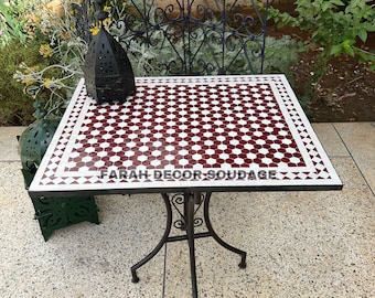 Rectangular Mosaic Table - Mosaic Table Art - Mid Century Mosaic Table - Handmade Dining Table For Outdoor & Indoor