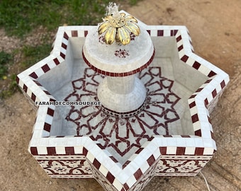 Round Mosaic Fountain For Garden, Floor Round Mosaic Fountain, Moroccan Water Fountain, Floor fountain For your Terrace Garden