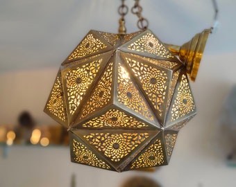 Moroccan pendant lights , Geometric  lights  , Moroccan Lighting , Home decor lighting , Moroccan ceiling light .