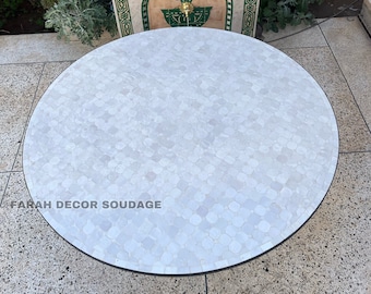 Minimalist Design Handmade Outdoor Coffee Table - Complicated Mosaic Pattern multi-colored Table - Bistro Table GIFT