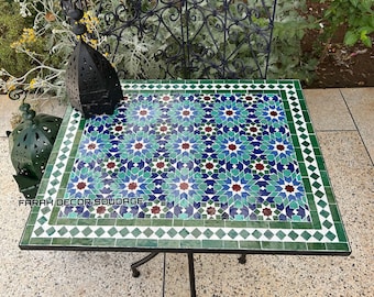 Rectangular Mosaic Table - Mosaic Table Art - Mid Century Mosaic Table - Handmade Coffee Table For Outdoor & Indoor