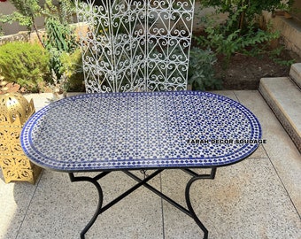 Large oval Mosaic Table, Mosaic Table, Dining Mosaic Mosaic Table, Handmade Mosaic Table For Outdoor & Indoor .