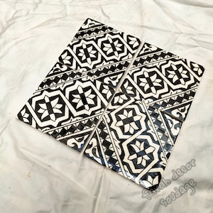 Hand Painted Moroccan tiles, 4&quot;× 4&quot; Moroccan Tiles, Kitchen Tiles , Bathroom Tiles, Ceramic Accent Tiles, Decorative Tiles, Moroccan Decor .