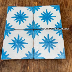 Hand-Painted Moroccan Ceramic Tile: 4&quot;x4&quot; Decorative Wall Accent