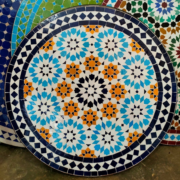 Handmade Moroccan Mosaic Table, Bistro table made of mosaic, Moroccan Intricately Designed mosaic table