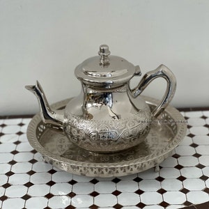 Handmade Moroccan Teapot, Vintage Style Handmade Moroccan Silver, Moroccan Teapot .