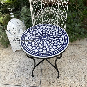 28 inch Mediterranean Mosaic Table , Handcrafted Mosaic Garden Table for Indoor and Outdoor Delight - Unique Home Decor and Patio Furniture