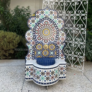 40 / 26 inch Custom Moroccan mosaic Fountain, mosaic tile, fountain terrace Indoor and outdoor , Water Fountain