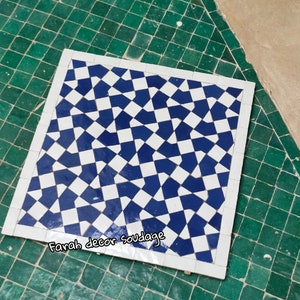 12&quot; by 12&quot; Handmade Moroccan Zellige - Natural White Zellige - Fez Handmade Clay Terracotta Zellige .