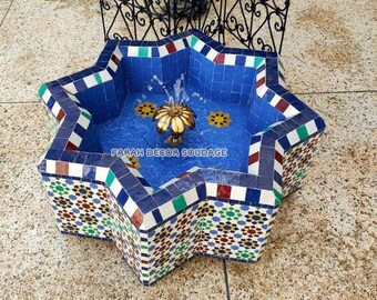 Floor Mosaic Fountain For Garden, Floor Moroccan Mosaic Fountain, Moroccan Water Fountain, Floor Mosaic fountain