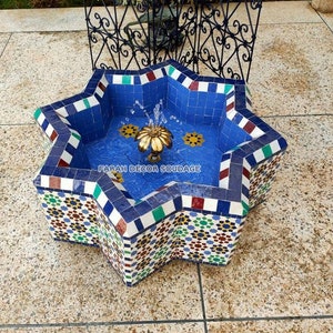 Floor Mosaic Fountain For Garden, Floor Moroccan Mosaic Fountain, Moroccan Water Fountain, Floor Mosaic fountain