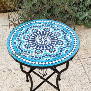 Moroccan Mosaic Table | Bistro Table | Garden Table | Round Table | Mosaic Outdoor Table | Round Outdoor Table | Patio Table | Coffee Table