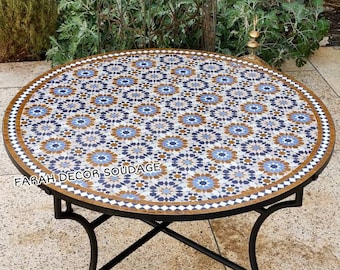 Moroccan Mosaic Table | Bistro Table | Garden Table | Round Table | Mosaic Outdoor Table | Round Outdoor Table