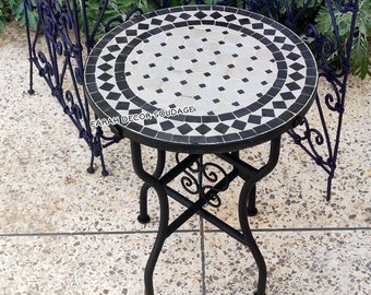 Mosaic Table , Handmade Moroccan Mosaic Table, Mid Century Mosaic Table, Moorish Coffee Table For Outdoor & Indoor .