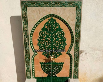 Moroccan Mosaic Fountain, Authentic Handcrafted Water Fountain, Gorgeous Moroccan Patio and Garden Decor