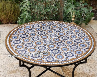 Handcrafted Zellige Tile Art Outdoor Garden Decor - Handmade