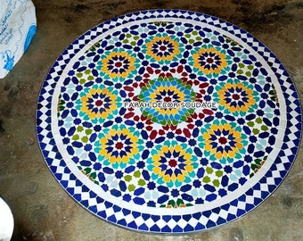 Handmade Moroccan mosaic table , outdoor & indoor table , mosaic table , Moroccan Moorish Mosaic Table Handmade