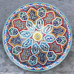 Moroccan Sink Washbasin Wash Basin Ceramic Handmade Hand Painted -  Moroccan Pottery washbasin - handmade sink
