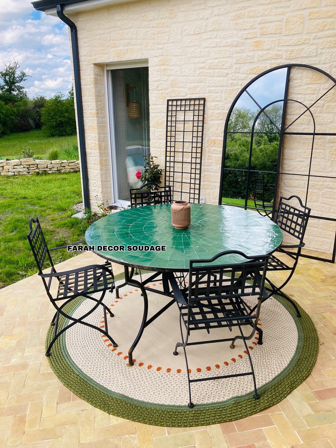 Moroccan Green Mosaic Table - Handmade Outdoor Dining Table - Etsy