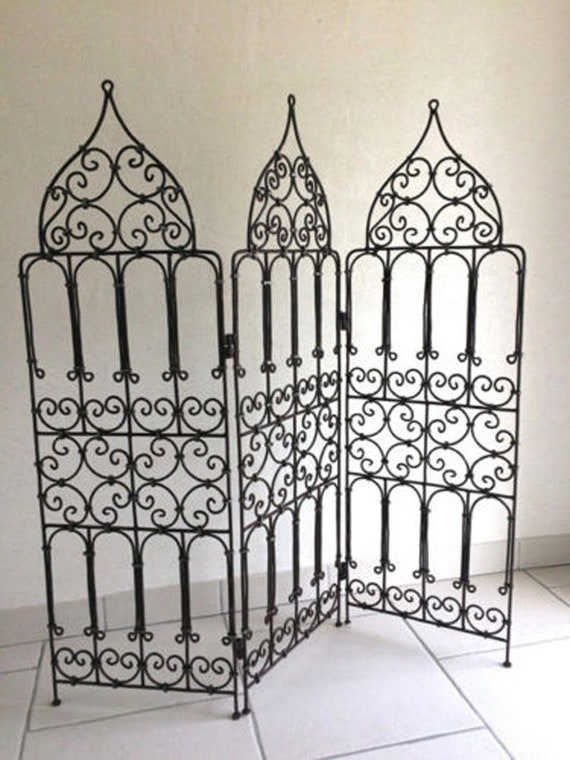 Moroccan Room Divider Screen Wrought Iron Moorish Metal Room Separator Handmade