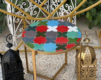 Astonishing Mosaic Table With Multi Colour Tiles  for outdoor indoor Mediterranean living, Mid century Mosaic coffee Table, Mosaic Table .