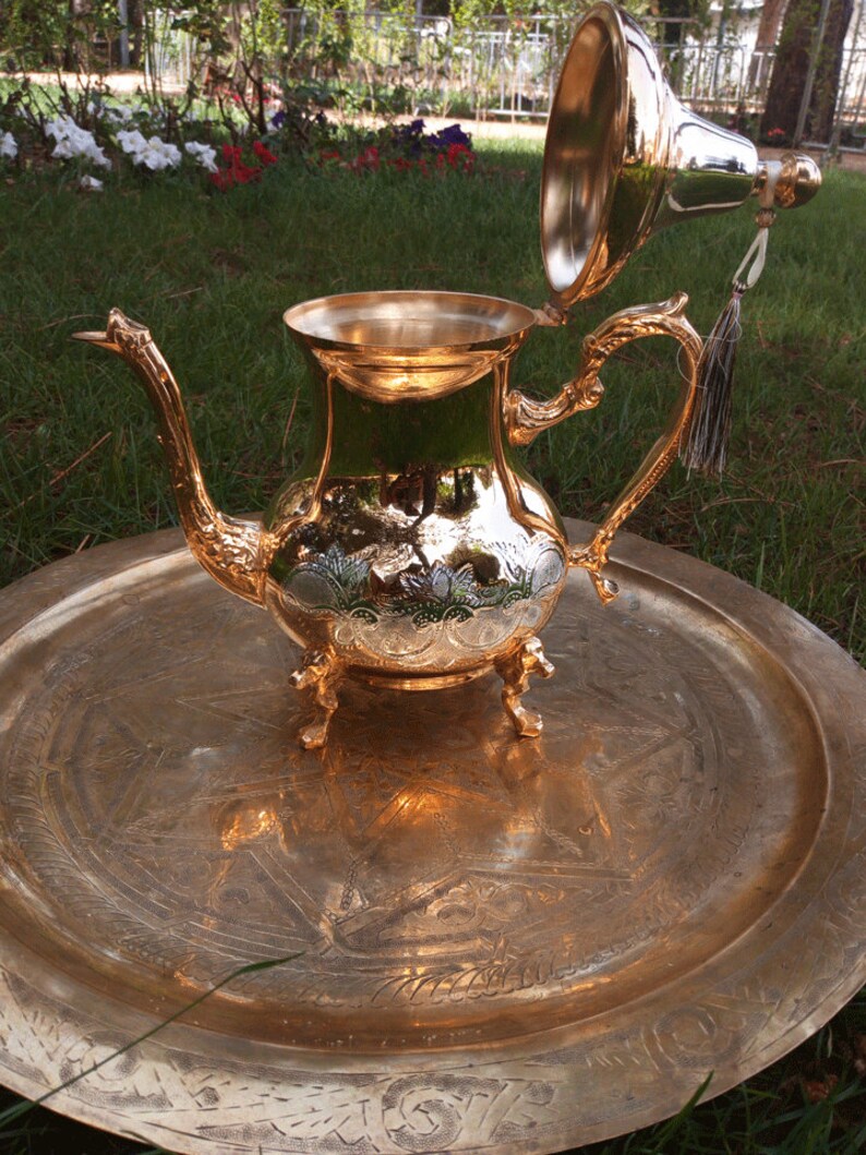 Moroccan Gold Teapot / Handmade Teapot / Moroccan Handcrafted Etsy