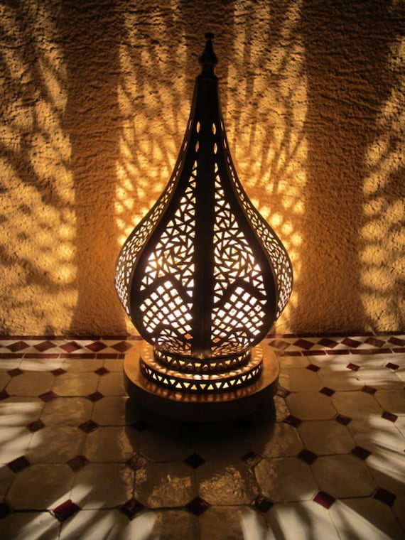 Lampada da terra marocchina, lampada marocchina, rame da stare
