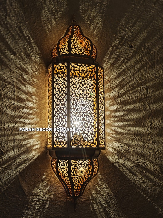 Handmade Moroccan Brass Wall Light Sconce - Artisan Wall Lighting