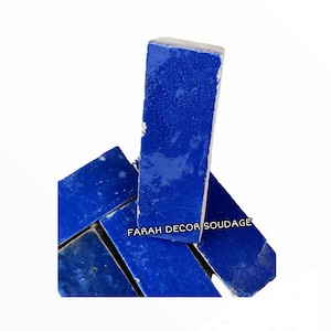 2&quot;/6&quot; Handmade Moroccan Bejmat Terracotta, Natural Blue Zellige, Fez Handmade Clay Terracotta Zellige, Bejmat Tiles .