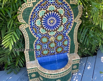Moroccan Fountain, Mosaic Fountain, Outdoor Fountain, Wall Fountain, Garden Fountain, Terrace Decor, Indoor Fountain, Moroccan Mosaic Art