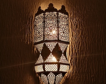 Wall light fixture , Moroccan wall light sconce , Silver wall sconce , Moroccan sconce Moroccan lampshade, Wall Light , Moroccan lighting.