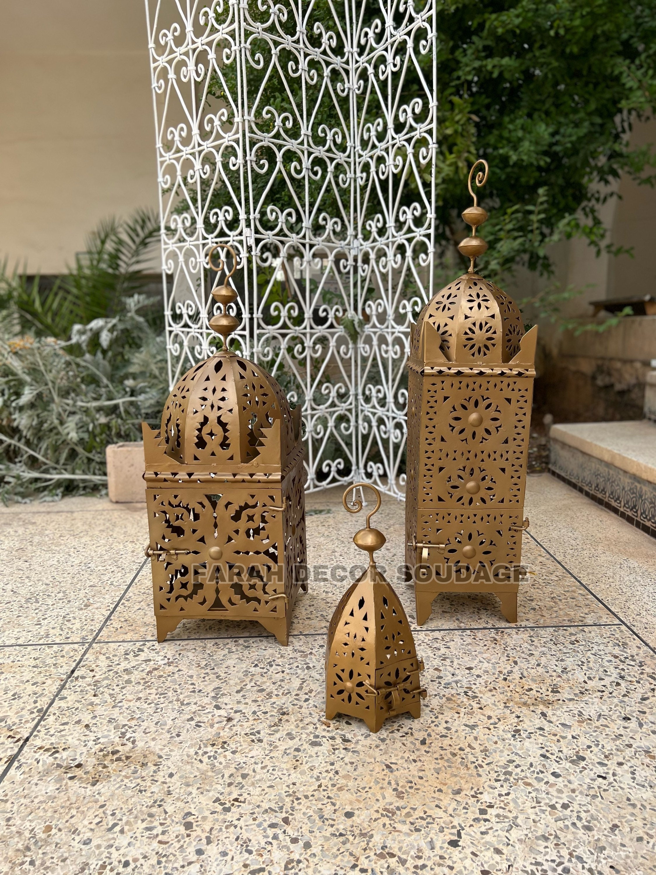 Moroccan Lanterns Boho Candle Holder Gold Moroccan Candle