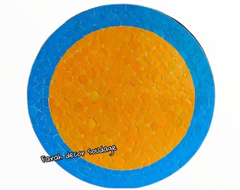 CUSTOMIZABLE Yellow Mosaic Table - Mosaic Table Art - Mid Century Mosaic Table - Handmade Tile table Outdoor & Indoor