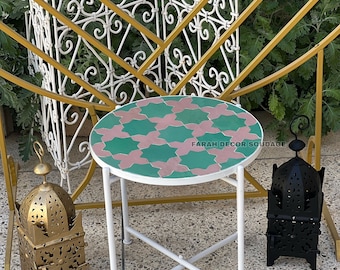 16 inch Handmade Outdoor Coffee Table - Complicated Mosaic Pattern multi-colored Table - Mosaic Bistro Table GIFT