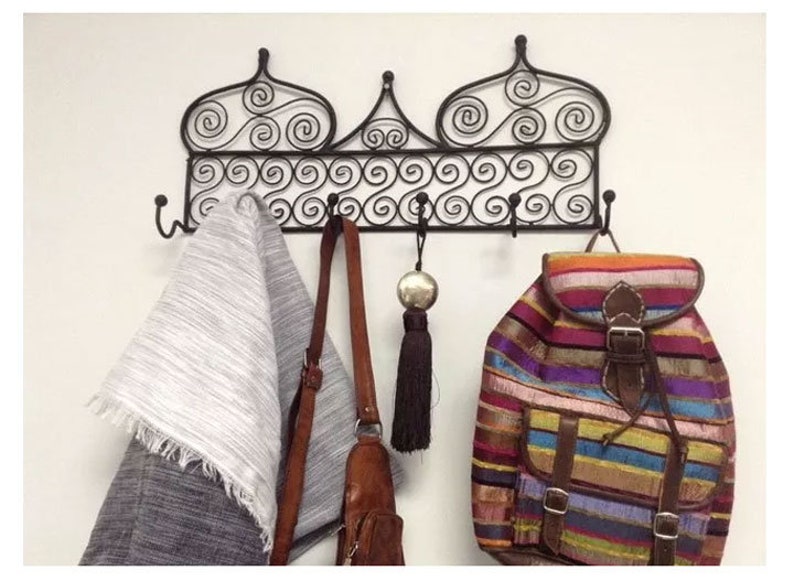 Wrought Iron Wall Hanger Moroccan Arabic Design Black Etsy