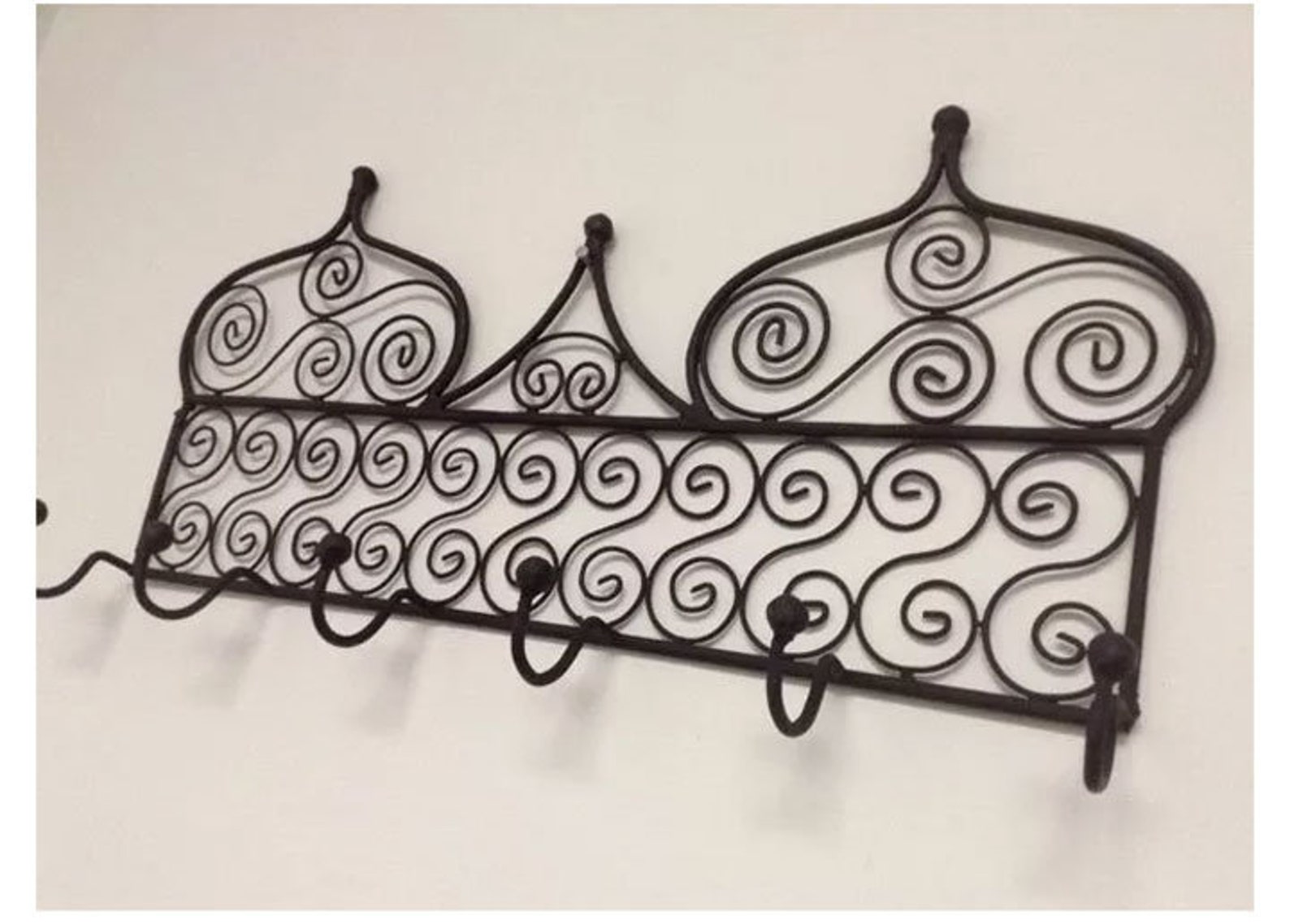 Wrought Iron Wall Hanger Moroccan Arabic Design Black Etsy
