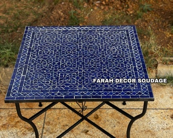 Style Your Patio - Square Mosaic Table - Handmade Outdoor Coffee Table - Mid Century Mosaic Table - Square Bistro Table