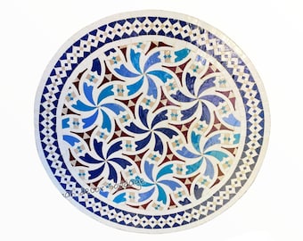 32'' Moroccan Mosaic Table, Mosaic Table For outdoor indoor, Authentic Moroccan Table For Dining or Coffee , table mosaic top art .