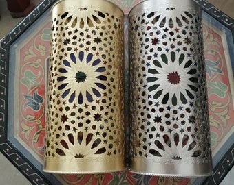 Wall Light - Moroccan Wall Light - Lampshades Sconce Handmade Brass Wall Lights Moroccan Wall Lighting Decor set of 2