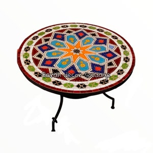 Moroccan Mosaic Table | Bistro Table | Garden Table | Round Table | Mosaic Outdoor Table | Round Outdoor Table | Patio Table | Coffee Table